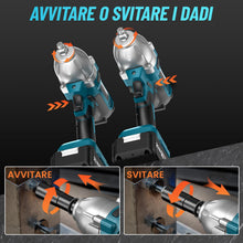 Carica l'immagine nel visualizzatore di Gallery, Seesii Avvitatore A Impulsi a Batteria 700Nm, Professional 1/2" Elevata Avvitatori a Massa Battente con Batteria 8000mAh, 6 Bussola(14/17/19/21/22/24mm), Avvitatore Batteria per Auto Casa