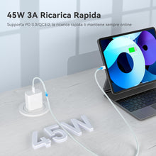 Carica l'immagine nel visualizzatore di Gallery, YISH 45W Caricatore USB C Caricabatterie Rapido GaN - Alimentatore USB C Presa Carica Batterie Cellulare PPS Compatibile