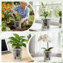 Carica l'immagine nel visualizzatore di Gallery, Set da 3 Vasi per Orchidee in Plastica con Sottovasi, 1.3L/Ø14cm Vaso