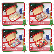 Carica l'immagine nel visualizzatore di Gallery, CAUTIOUS 6 Pezzi Borsa Portamonete di Natale, Quadrata con Cerniera Mini Portafoglio Rosso con Babbo Natale