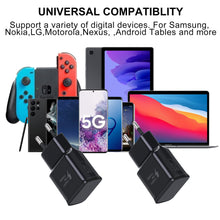 Carica l'immagine nel visualizzatore di Gallery, USB Power Supply Caricabatterie Presa Adattatore Spina Per iPhone 11/X 8/7/6, Samsung Galaxy S22 S21 S20 S10 S5 S6 S7 S8