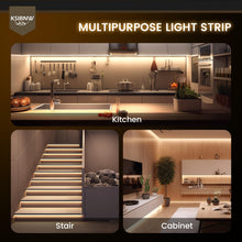 Carica l'immagine nel visualizzatore di Gallery, KSIBNW Striscia LED COB 5V USB, Bianco Freddo 6000K 1M Luci LED Autoadesivo Tubo Dimmerabili Strisce Larghezza 8mm Fless