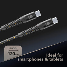Carica l'immagine nel visualizzatore di Gallery, cellularline TETRAFORCE Cavo Ultra-Resistente USB-C to USB-C 120 cm, Nero