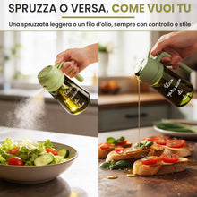 Carica l'immagine nel visualizzatore di Gallery, WELCOMAT Oliera Spray - 470 ml - Spruzzino Olio Per Friggitrice ad Aria, 2 in 1, Spray Nebulizzatore, Spruzzatore, Dosat