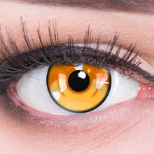 Carica l'immagine nel visualizzatore di Gallery, Meralens Lenti a Contatto Colerate 'Anime Arc 3 Yellow' – Cosplay Gialle senza Gradazione - con porta lenti a contatto -