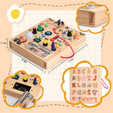 Carica l'immagine nel visualizzatore di Gallery, Nauotk Busy Board in Legno, Giochi Montessori per Bambini 2 Anno, Lavagna attività con 19 LED, Giochi Educativi Sensoriale del Bambino, Lavagna attività Portatile Regalo Bimbo 2 3 4 Anni