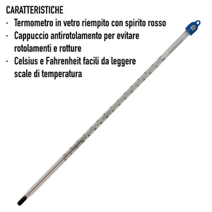 Termometro in vetro da -10 a +150 C 300 mm Lab & Prodotti Scientifici per la misurazione dell'acqua Liquido Casa Brew Vino e Birra o per Laboratorio Laboratorio Uso Scientifico