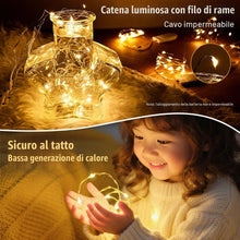 Carica l'immagine nel visualizzatore di Gallery, Stringa Luci LED a Batteria, 16 Pezzi Micro Luci Stringa, 20 LED 2M Mini Lampada a Fili di Rame, Bianco Caldo, per Ester