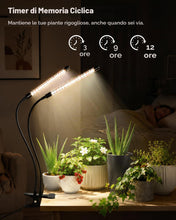Carica l'immagine nel visualizzatore di Gallery, Bamworld Lampada Crescita Piante con Clip, Luce LED Doppia Testa per Piante da Interno, 42 LED Spettro Completo, 3 Modal