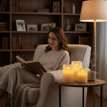 Carica l'immagine nel visualizzatore di Gallery, Furein - Candele a LED in cera naturale, con fiamma a LED, per decorare la casa, il ristorante, il luogo di lavoro, l’uf