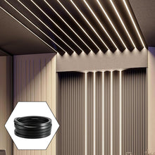 Carica l'immagine nel visualizzatore di Gallery, Profilo LED in silicone nero, 5 m, pannello acustico, striscia LED flessibile IP65, impermeabile, diffusore a canale, pr