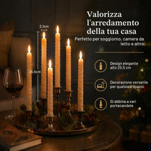 Carica l'immagine nel visualizzatore di Gallery, Candele LED, Set da 6 Candele Finte Torsadate Avorio Senza Fiamma, con Telecomando, Luce Tremolante, Dimmerabili, Timer 