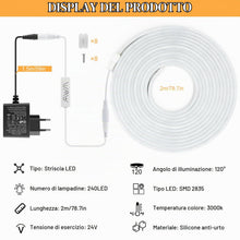 Carica l'immagine nel visualizzatore di Gallery, Liyade Striscia LED Neon 2m 24V 3000K IP65