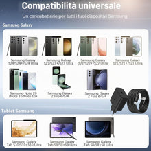 Carica l'immagine nel visualizzatore di Gallery, 2-Pack 45W USB C Caricabatterie Veloce per Samsung Galaxy S25 S24 S23 S22 S21 S20 Ultra 5g S24+ S23+ Note10+ A55 A54, Ta