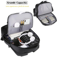 Carica l'immagine nel visualizzatore di Gallery, Zaino Porta PC Borsa per PC Portatile Custodia Computer Notebook Laptop Con Attacco USB Uomo Scuola Lavoro Casual Nero KM1