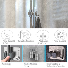 Carica l'immagine nel visualizzatore di Gallery, HOMEASY Portascope da Muro Adesivo 4 Pezzi, Acciaio Inox, Argento