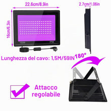 Carica l'immagine nel visualizzatore di Gallery, 100W Faretto UV LED, IP66 Impermeabile Luce Nera UV, 395-400nm LED Luce Nera, Lampada uv Con Interruttore per Halloween,