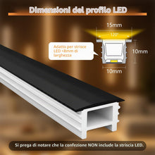 Carica l'immagine nel visualizzatore di Gallery, 5 Metri Silicone Profilo LED Nero Per Pannelli Fonoassorbenti