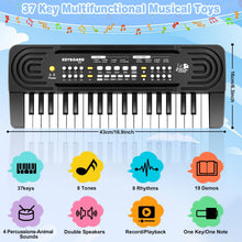 Carica l'immagine nel visualizzatore di Gallery, Pianola Bambini 37 Tasti, Tastiera Musicale Pianoforte con Microfono