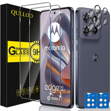 Carica l'immagine nel visualizzatore di Gallery, QULLOO Vetro Temperato per Motorola Moto Edge 50 Neo, 2 Pezzi Pellicola Protettiva e 2 Pezzi Pellicola Fotocamera, Durez