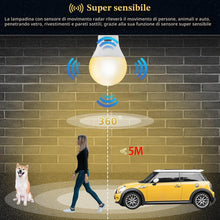 Carica l'immagine nel visualizzatore di Gallery, lampadina sensore di movimento E27 9W Bianco caldo 2700K Auto On/Off lampadine con sensore crepuscolare 3 Pezzis