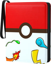 Carica l&#39;immagine nel visualizzatore di Gallery, Album da collezione per carte collezionabili - Album di carte da collezione con cerniera - Raccoglitore a 4 tasche - 55 pagine per 440 carte - Poke Ball-Design - Rosso