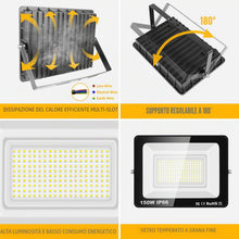 Carica l'immagine nel visualizzatore di Gallery, SKYWORLD Faretto Led da Esterno, 150W 15000LM Fari Led Esterni