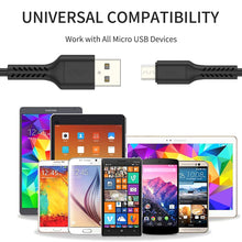 Carica l'immagine nel visualizzatore di Gallery, PEAKLIFT Cavo Micro USB Corto [5Pezzi 30cm], Cavo USB Micro USB 0.3m Android Trasferimento Dati e Ricarica Rapida Compat