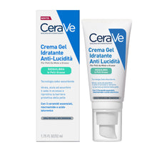 Carica l'immagine nel visualizzatore di Gallery, CeraVe Crema Gel Idratante Anti Lucidità, Per Pelli Grasse, Miste e a Tendenza Acneica, Effetto Matte, Pelle Idratata, Tecnologia Sebo-Assorbente, Con Acido Ialuronico, Ceramidi e Niacinamide, 52 ml