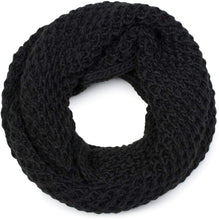 Carica l'immagine nel visualizzatore di Gallery, styleBREAKER Sciarpa in maglia lavorata a maglia grossa, sciarpa in maglia pesante a tinta unita, sciarpa in maglia invernale, unisex 01018157, colore:Nero