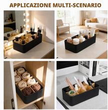 Carica l'immagine nel visualizzatore di Gallery, AiQInu Organizer Scrivania e Portapenne Nero, Porta Penne per Scrivania con 8 Scomparti Rimovibili, Desk Organizer Ufficio per Telecomando, Conservazione Cosmetici, Accessori Scrivania