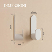 Carica l'immagine nel visualizzatore di Gallery, DEKAZIA® Set 4 Ganci Adesivi Bianchi da Parete Senza Fori, Extra Forti