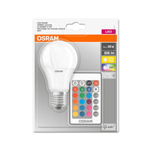 Carica l'immagine nel visualizzatore di Gallery, LEDVANCE OSRAM LED Base Classic a forma di pistone, Plastica, Attacco E27, 9 W, Multicolore, 11.4 x 6 x 6 cm