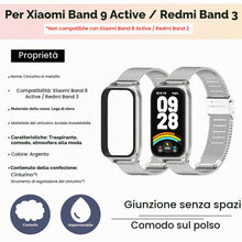 Carica l'immagine nel visualizzatore di Gallery, BDIG Metallo Cinturino Compatibile con Cinturini Xiaomi Smart Band 9 Active/Redmi Smart Band 3 Donna,Cinturino Doppie Ma
