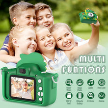 Carica l'immagine nel visualizzatore di Gallery, Macchina Fotografica Bambini Dinosauro, 2" 1080P Fotocamera Bambini, HD Selfie Fotocamera Per Bambini 32G, Regalo per bambino e bambina 3 4 5 6 7 8 9 10 11 12 Anni, Regali Giocattolo (Verde)