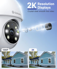 Carica l'immagine nel visualizzatore di Gallery, GALAYOU 2K Telecamera Wi-Fi Esterno/Interno, Videocamera Sorveglianza Esterno Wifi, IP Cam 360 Gradi PTZ con Visione Notturna a Colori, Sensore di Movimento, Audio Bidirezionale Y4 (1)