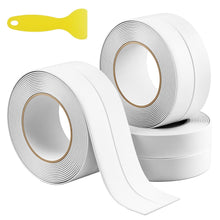 Carica l'immagine nel visualizzatore di Gallery, QWORK® Nastro Sigillante Autoadesivo Impermeabile, 3.8cm x 3.2m, 3 Rotoli – Barriera Anti-Muffa e Umidità per Bordo Vasc