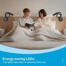 Carica l'immagine nel visualizzatore di Gallery, 2 Pack applique camera da letto nere -3W,interruttore a pulsante, braccio pieghevole a 360° - luce per lettura libri a l