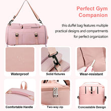 Carica l'immagine nel visualizzatore di Gallery, Bibykivn Borsone Palestra Donna Uomo 45L, Borsa da Palestra Divisorio Bagnato e Asciutto, Borsa da Viaggio con Scomparto per Scarpe e Tasca Bagnata per Palestra Sport Viaggi Nuoto Vacanze (Rosa)