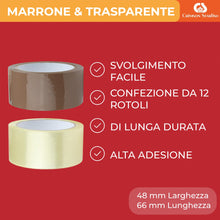 Carica l'immagine nel visualizzatore di Gallery, Crimson Starfish 3 x Rotoli Di Nastro Adesivo Marrone 48mm x 66m | Nastro Per Imballaggio Per Pacchi, Scatole, Spedizion