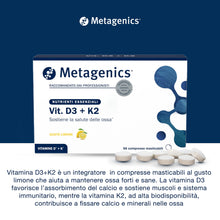 Carica l'immagine nel visualizzatore di Gallery, Metagenics Vitamin D3 + K2 - Bone Health - 56 Chewable Tablets