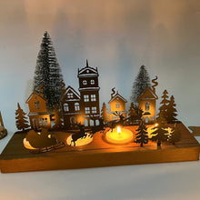 Carica l'immagine nel visualizzatore di Gallery, Portacandele per Corona Avvento, Porta Candela Natalizio Candele Decorative, Portacandela Natalizio in Metallo con Supporti in Legno, Centrotavola Natalizio Avvento candele, Centro Tavola Moderno