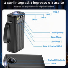 Carica l'immagine nel visualizzatore di Gallery, Power Bank 27.000mAh con 4 Cavi Incorporati, Caricatore Portatile 22.5W Ricarica Rapida USB C per iPhone e Samsung, Batt