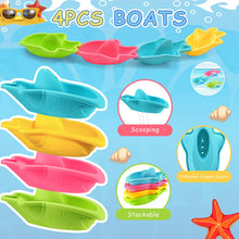 Carica l&#39;immagine nel visualizzatore di Gallery, Giocattoli da Bagno,Giocattolo da bagno 5 Barca Giochi bagnetto Giocattoli da Bagnetto per Bambini,Mulino ad acqua rotante con Ventose,Giochi Bagnetto per Bambini 1 2 3 4 Anni