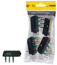 Carica l'immagine nel visualizzatore di Gallery, Vimar FP00207 Spina grande piatta a squadra SICURY 2P+T 16 A 250 V~ 4 pezzi, standard italiano tipo SPA17, uscita cavo 9