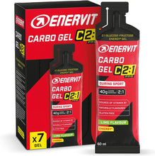 Carica l'immagine nel visualizzatore di Gallery, Enervit, Carbo Gel C2:1PRO Lime, Gel Energetico, 40g di Carboidrati, Per Attività ad Alta Intensità, +50% di Carboidrati Assorbiti, Gusto Lime, Senza Glutine, Alta Digeribilità, Vegan, 7 Pack da 60ml