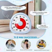 Carica l'immagine nel visualizzatore di Gallery, Diboniur Timer Visivo per Bambini Ricaricabile, Silenzioso, 60 Minuti