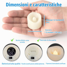 Carica l'immagine nel visualizzatore di Gallery, 24 lumini a LED da 3 cm, con batteria, luce bianca calda, elettriche, senza fiamma, fiamma tremolante, per esterni, fest