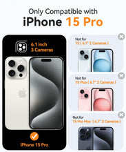 Carica l'immagine nel visualizzatore di Gallery, CANSHN Cover Magnetica per iPhone 15 Pro, Compatibile con MagSafe, [Protezione Completa Della Fotocamera], Custodia Tras