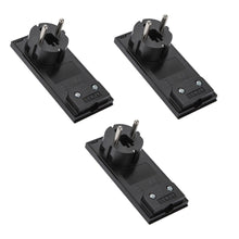 Carica l'immagine nel visualizzatore di Gallery, FANTON 80066-B3 3 pz Spine schuko ultrapiatta salvaspazio orientabile 2P+T 16A mod. CLOCK colore nero